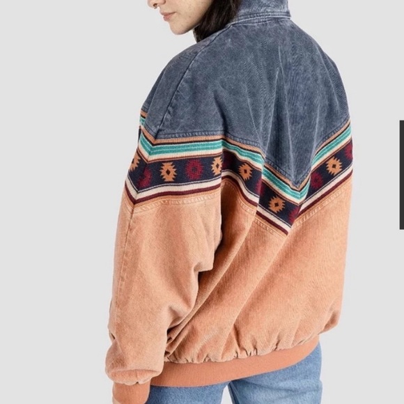 Roxy Good Old Days Colorblock Cotton Corduroy Bomber Jacket Size M - Picture 11 of 12